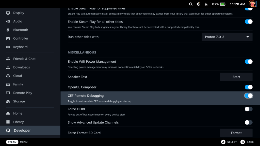 Crankshaft: A Steam Deck Plugin Manager 2 Steam Deck CEF Debugging Enable