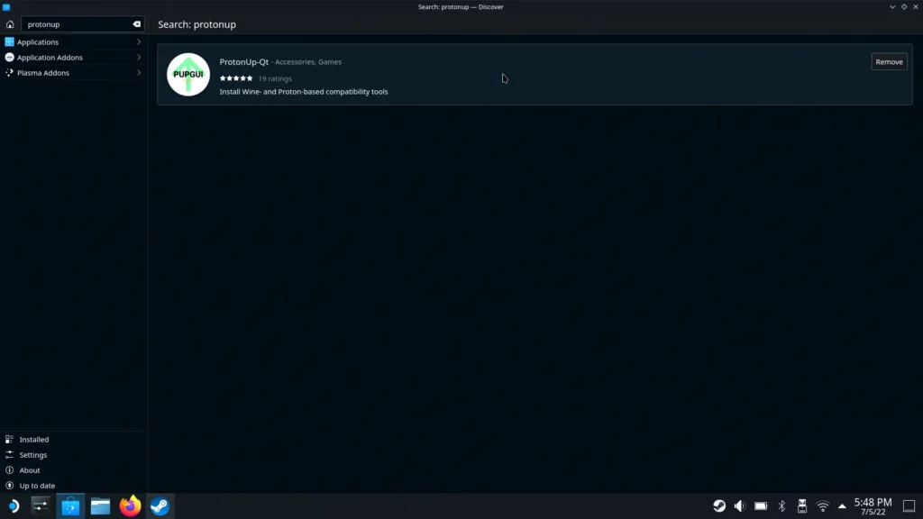 ProtonUp-QT on Discover Store