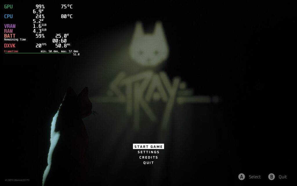 Stray 1 Stray Main Menu