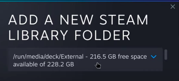 External Storage - Steam Deck Library Beyond SD Cards 17 Adding New Folder