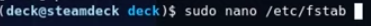 External Storage - Steam Deck Library Beyond SD Cards 10 Modify fstab
