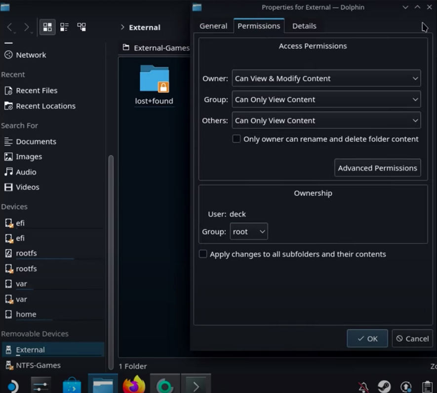 External Storage - Steam Deck Library Beyond SD Cards 9 Verify Chown worked