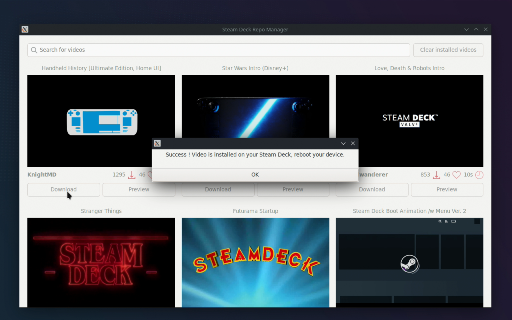 Steam Deck Repo Manager - A Boot Video GUI 4 SDRMDownloadreal