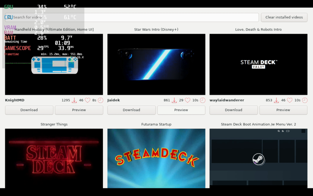 Steam Deck Repo Manager - A Boot Video GUI 7 SDRMSTEAMPLAY