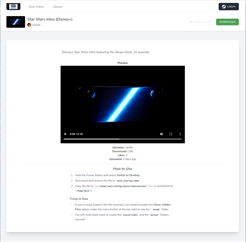 SteamDeckRepo - A Deck Boot Video Archive 2 SDRepoVideoPage