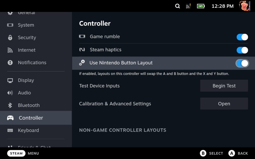 Nintendo Button Layout Slipped into Steam Deck Beta 1 Nintendo Button Layout option