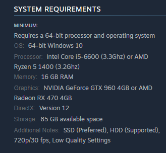 Hogwarts Legacy Verification + Possible Performance 3 Hogwarts Legacy minimum specs