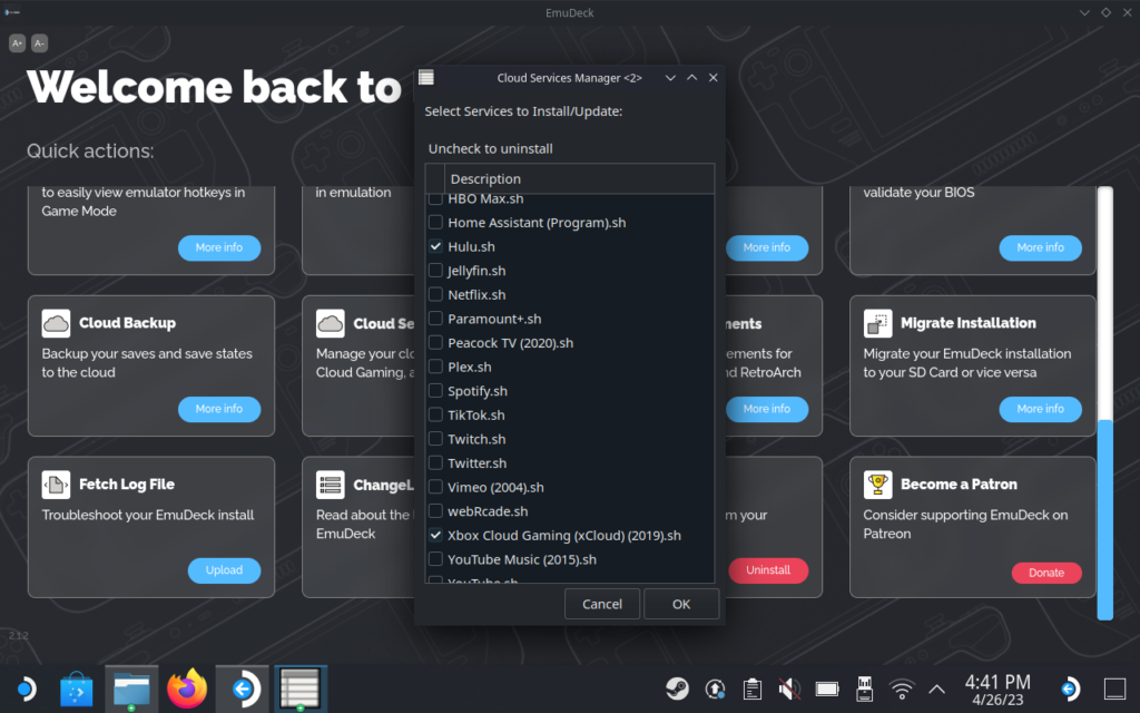 EmuDeck 2.1 Released - Homebrew Store, New Emulators, and More! 5 EmuDeck21CloudServices
