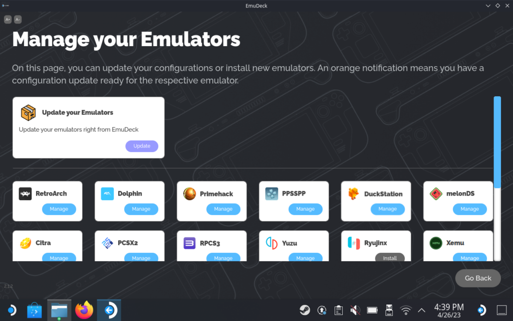EmuDeck 2.1 Released - Homebrew Store, New Emulators, and More! 4 EmuDeck21ManageEmulators
