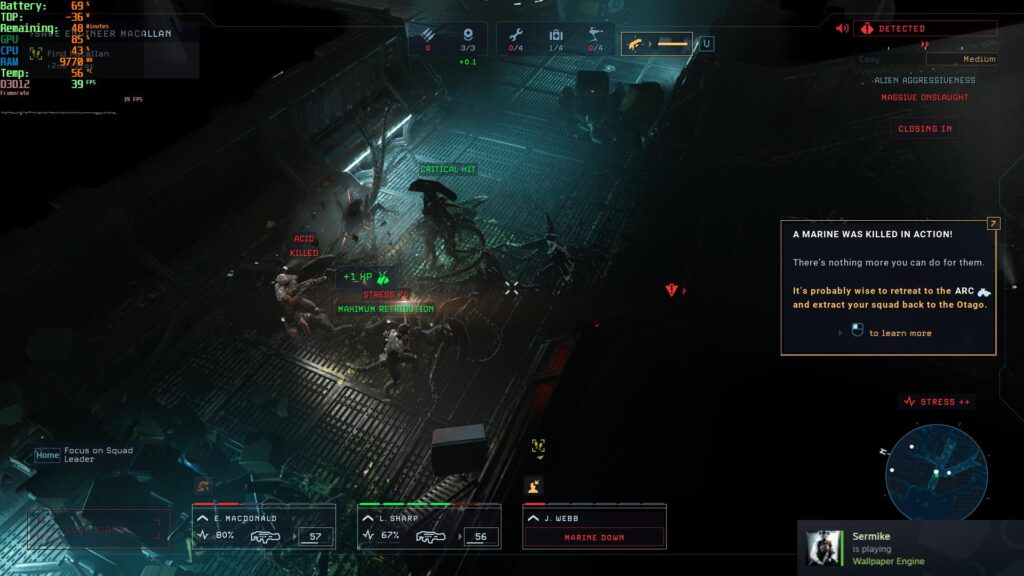 Aliens: Dark Descent on ROG Ally