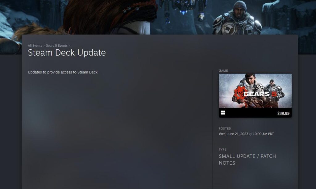 Gears 5 Gets Steam Deck Update - Online Multiplayer Still Not Working 1 Gears 5 Steam Deck Update
