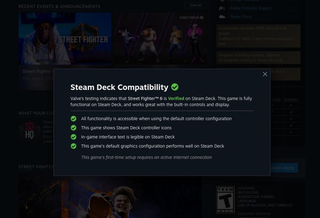 Street Fighter 6 is Officially Steam Deck Verified! 1 Street Fighter 6 Steam Deck Verified