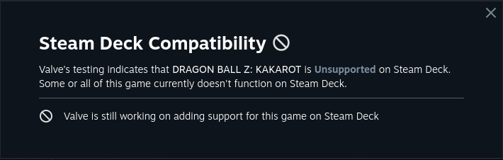 The Steam Deck Verified System Needs to Change and Here's How it Can Be Fixed 9 DBZKakarotUnsupported