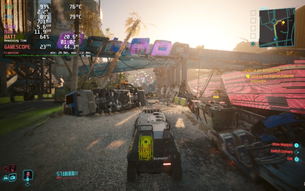 How Cyberpunk 2077: Phantom Liberty Runs on Steam Deck - First Impressions 4 Cyberpunk2077PhantomLibertyDriving1