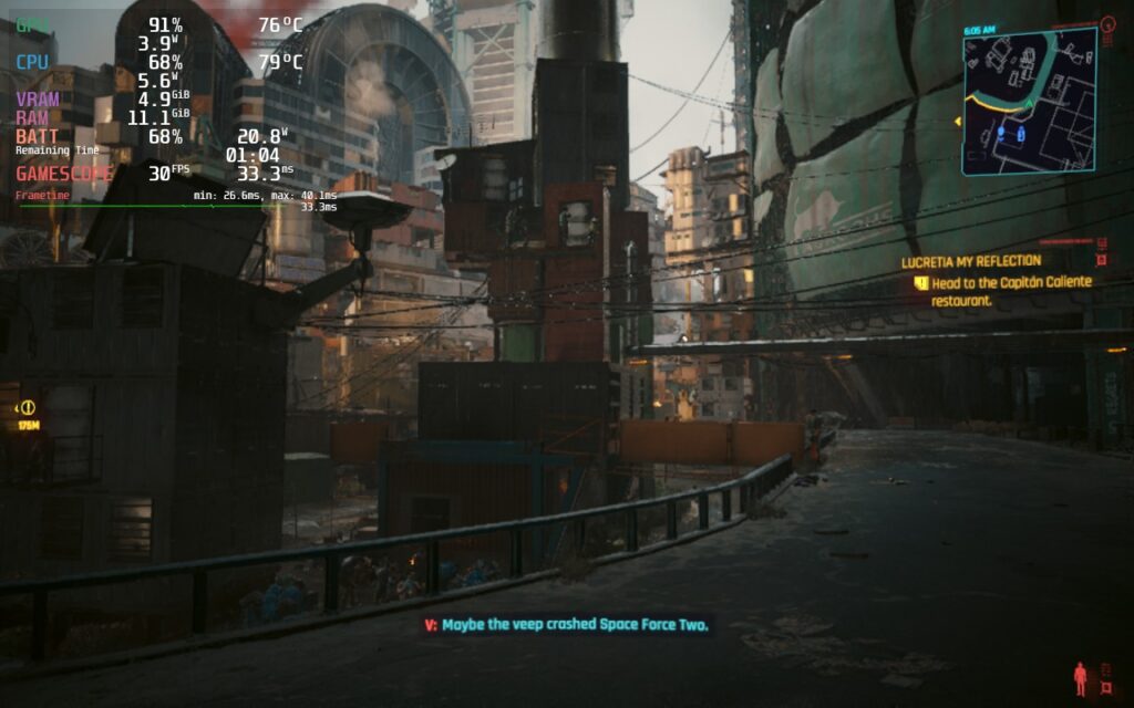 How Cyberpunk 2077: Phantom Liberty Runs on Steam Deck - First Impressions 9 Cyberpunk2077PhantomLibertyImpression4