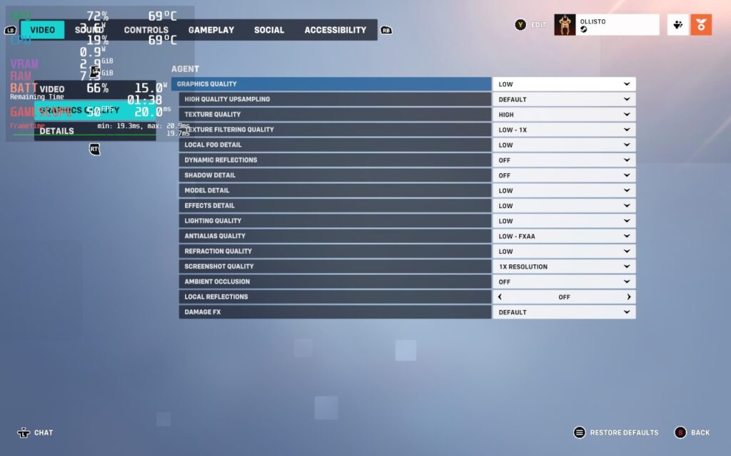 Overwatch2 50FPS Low Settings2