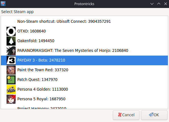 How to Get the Payday 3 Open Beta Running on Steam Deck 2 ProtontricksPayday3Selection