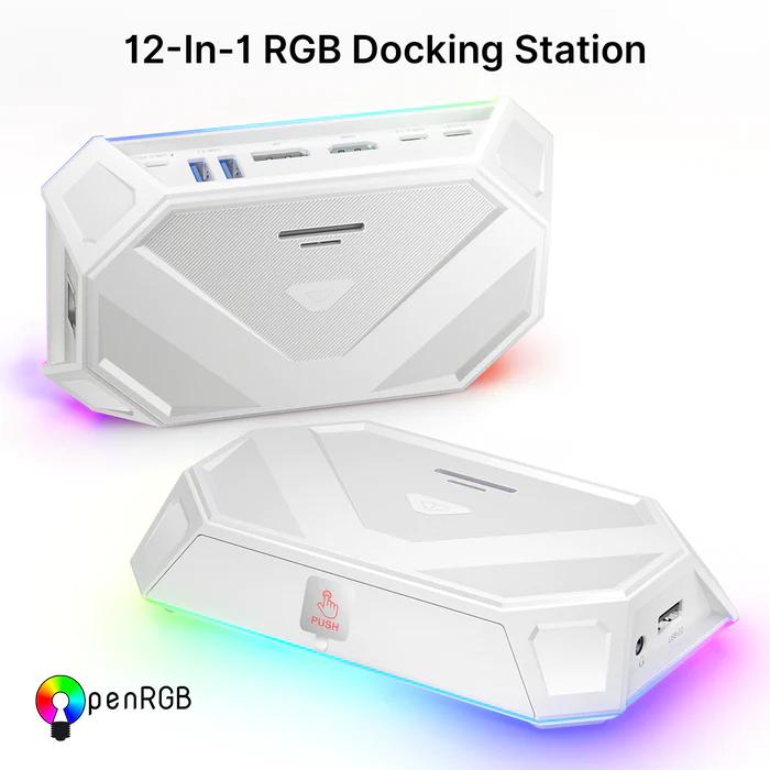 JSAUX's White RGB Dock for Steam Deck is Available Now 1 WhiteRGBDockSteamDeck1