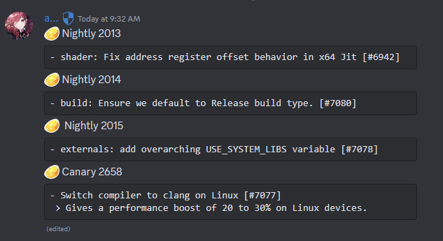 Citra Gets Big Performance Boost on Linux/Steam Deck 1 CitraCanaryVersionDiscord