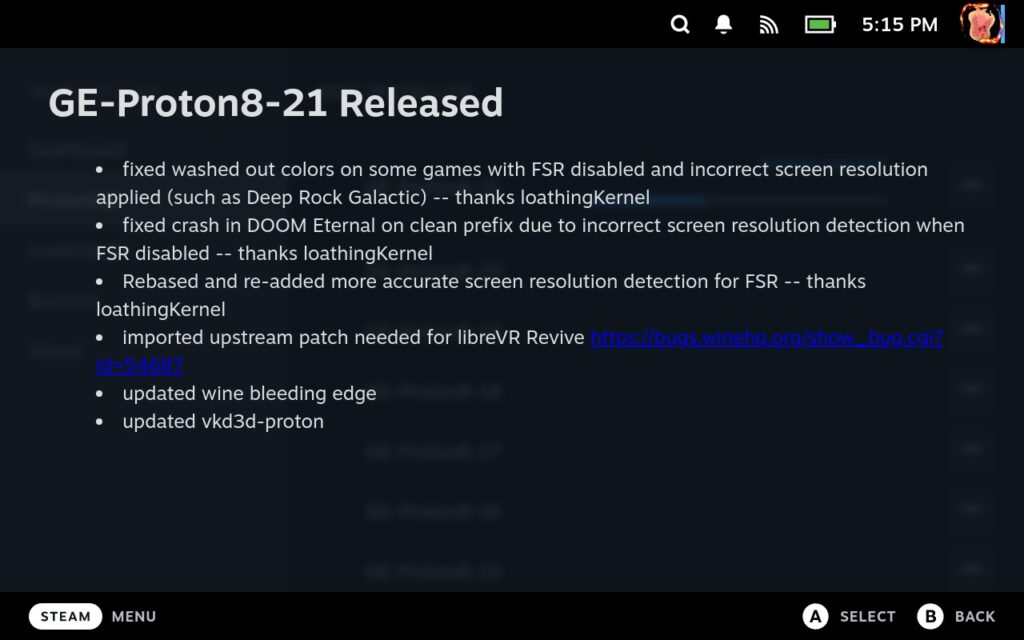 The Easiest Way to Get Proton GE Updates With the Wine Cellar Plugin 4 WineCellarChangelog