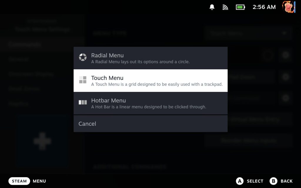 How To Set Steam Deck Trackpad for Quick HELLDIVERS 2 Strategem Inputs 3 ChooseTouchMenu