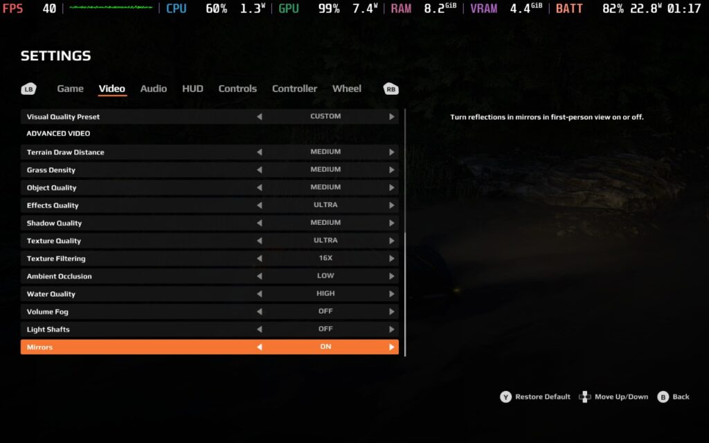 Expeditions: A MudRunner Game 6 ExpeditionsFramerateSettings2