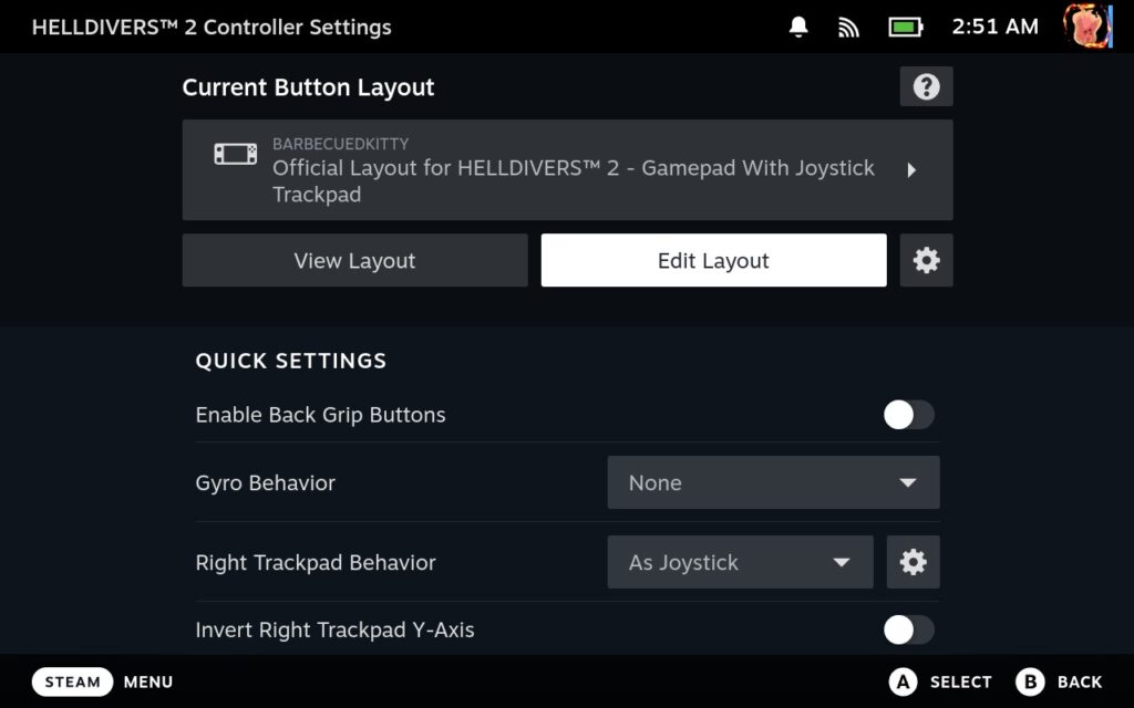 How To Set Steam Deck Trackpad for Quick HELLDIVERS 2 Strategem Inputs 1 HELLDIVERS2EditLayout