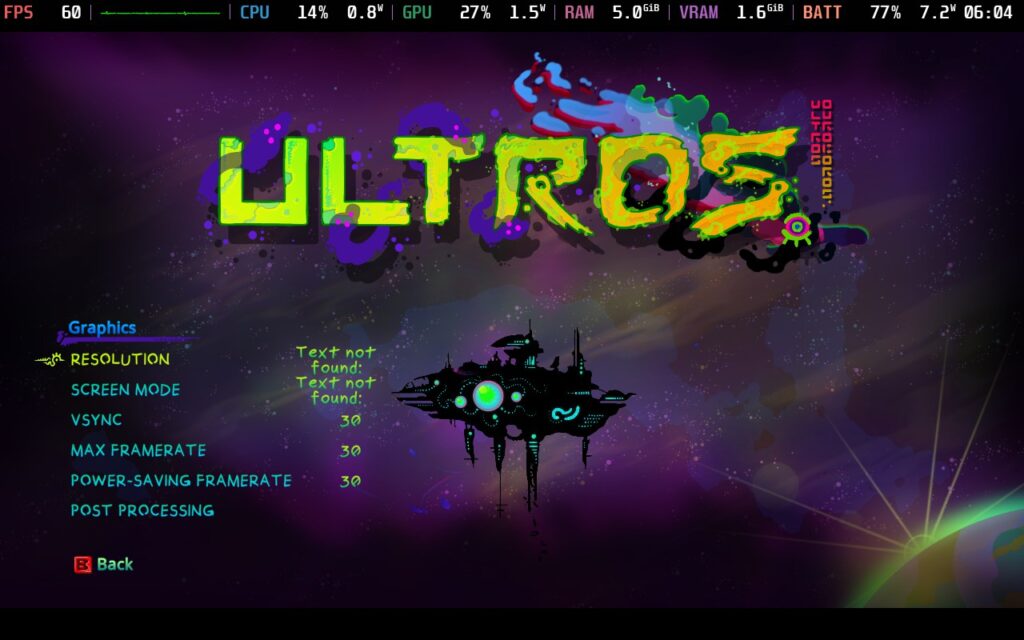 Ultros 4 ULTROSSettingsOffline