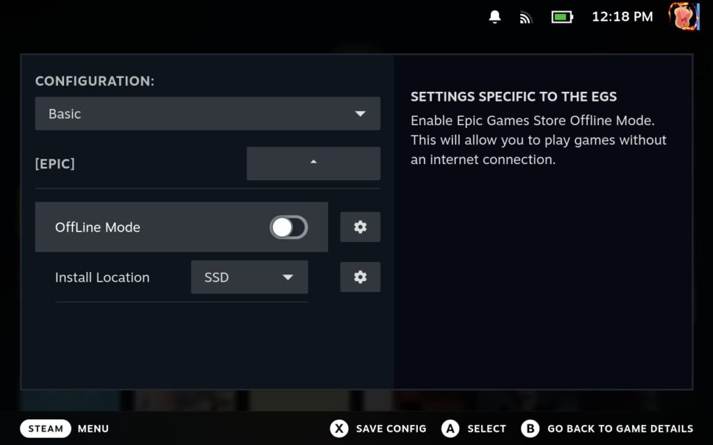 How to Integrate Epic Games Into Steam Deck Library With Junk-Store Plugin 6 JunkStoreEpicOptions
