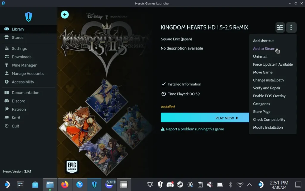 How to Play Kingdom Hearts 1.5 + 2.5 and 2.8 on Steam Deck 11 KingdomHeartsAddtoSteam