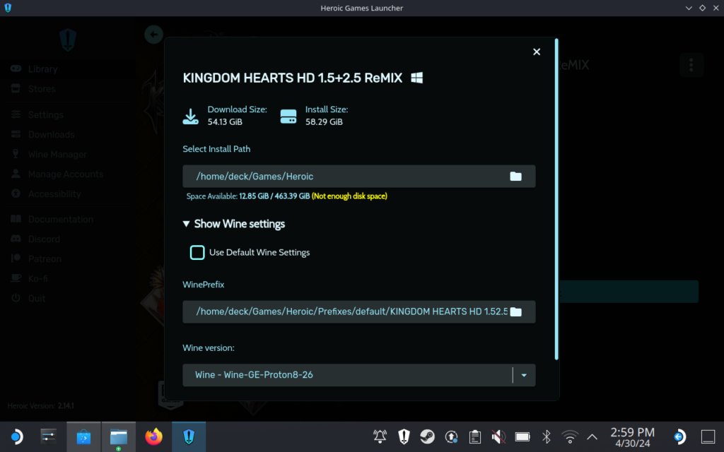 How to Play Kingdom Hearts 1.5 + 2.5 and 2.8 on Steam Deck 3 KingdomHeartsInstalling