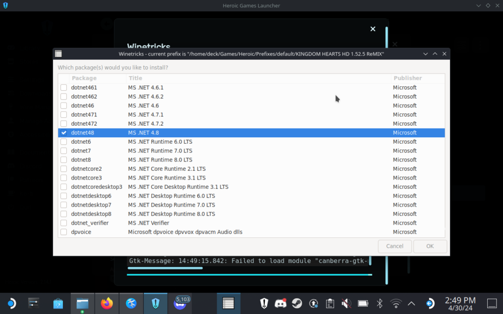 How to Play Kingdom Hearts 1.5 + 2.5 and 2.8 on Steam Deck 9 KingdomHeartsWinetricksMenu3