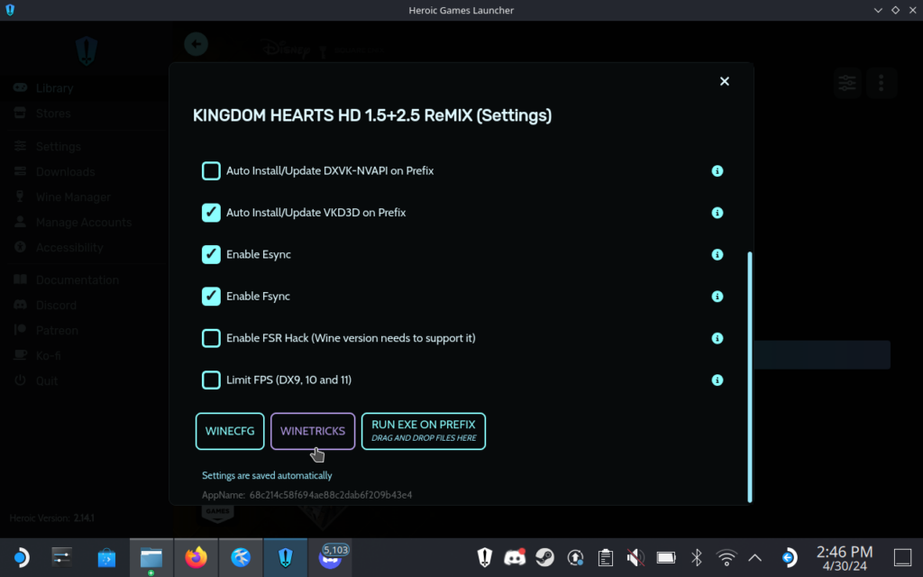How to Play Kingdom Hearts 1.5 + 2.5 and 2.8 on Steam Deck 5 KingdomHeartsWinetricksOption
