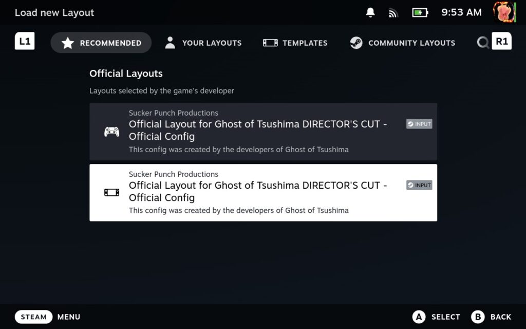 Ghost of Tsushima's Steam Deck Performance is Fantastic So Far - First Impressions 7 GhostofTsushimaControllerConfigs