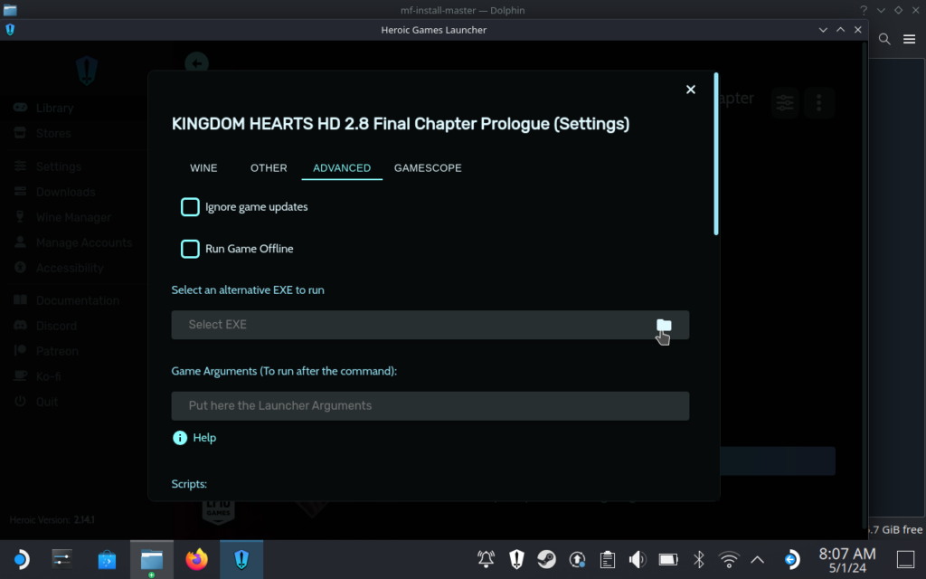 How to Play Kingdom Hearts 3, 0.2, and Melody of Memory on the Steam Deck 11 KH02AlternativeEXE
