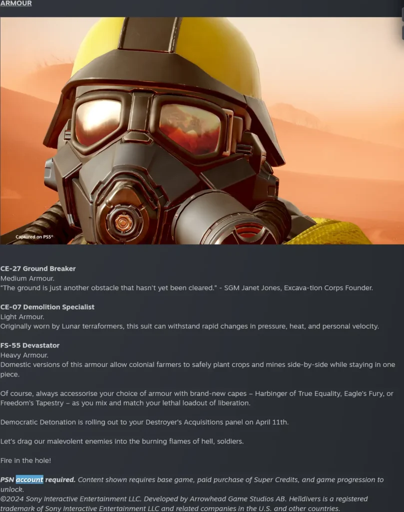 HELLDIVERS 2 Will Require PlayStation Account Linking Starting Next Week 2 Screenshot 2024 05 03 at 05 04 16 HELLDIVERS™ 2 Steam News Hub