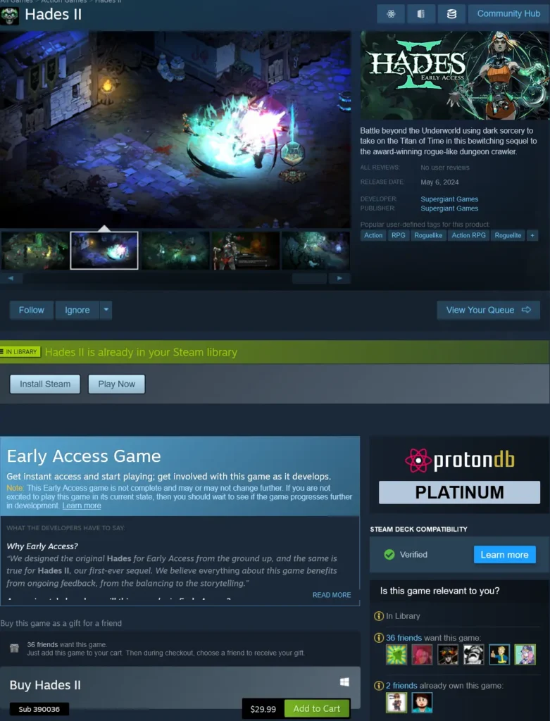 Surprise! Hades 2 is Now Available on Steam Early Access 1 Screenshot 2024 05 06 at 10 37 14 Hades II on Steam