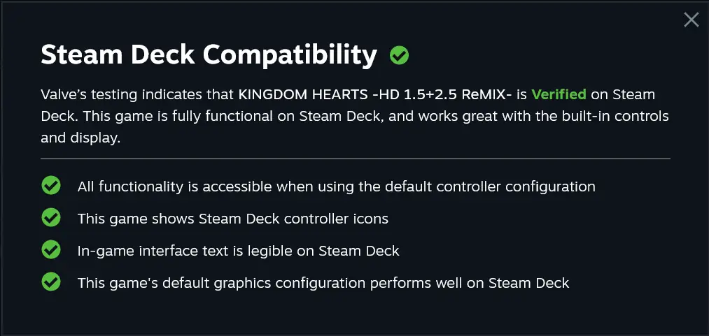 Most of the Kingdom Hearts Games Are Steam Deck Verified Now! 2 Screenshot 2024 06 17 at 09 28 44 Save 31 on KINGDOM HEARTS HD 1.5 2.5 ReMIX on Steam