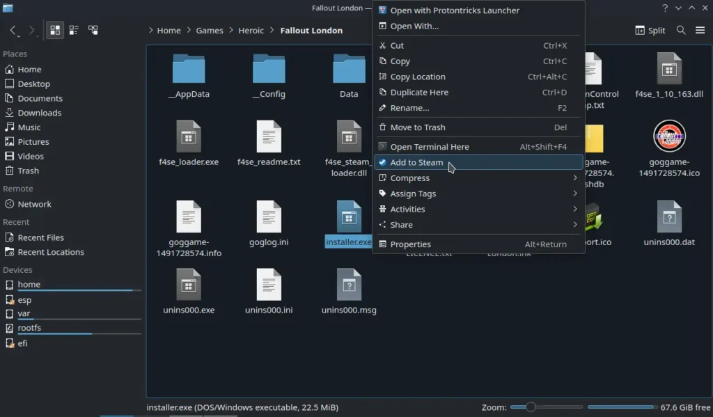 How to Play The Fallout 4: London Mod on Steam Deck 12 AddFalloutLondonInstallertoSteam