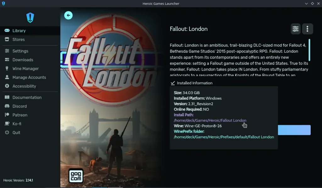 How to Play The Fallout 4: London Mod on Steam Deck 11 FalloutLondonFindFilepath