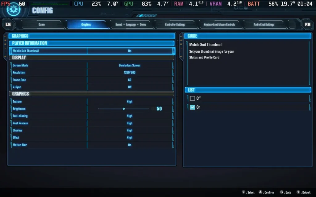 GundamBreaker4RecommendedSettings