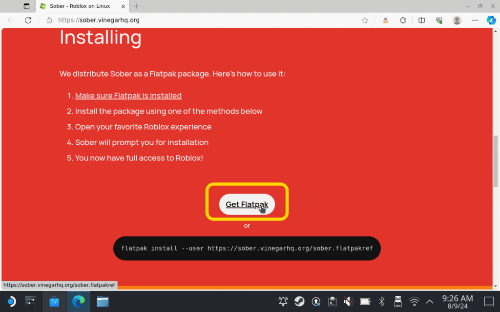 How to Play Roblox on Steam Deck Using Sober 2 Roblox1
