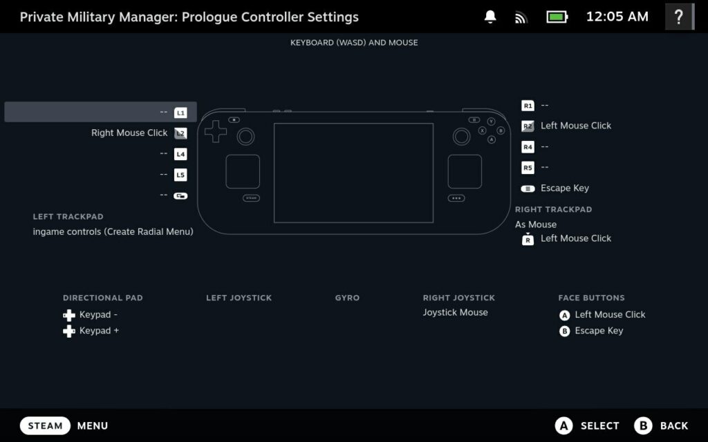 Private Military Manager Gets Initial Steam Deck Support 2 PrivateMilitaryManagerPrologueConfiguration