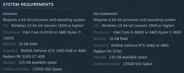 Horizon Zero Dawn Remastered System Requirements Revealed 2 Screenshot 2024 10 25 at 10 55 45 Pre purchase Horizon Zero Dawn™ Remastered on Steam