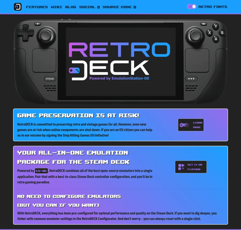 RetroDECK Got a Brand New Website And Custom ES-DE Theme 1 Screenshot 2024 11 05 at 06 09 01 RetroDECK