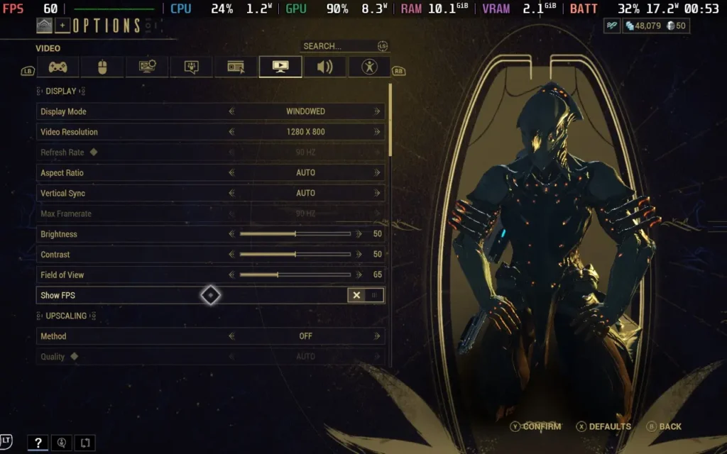 Warframe's 1999 Update is Out, So How Does the Game Perform on Steam Deck? 6 WarframeSettings1