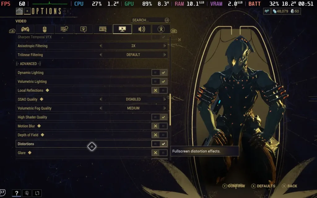 Warframe's 1999 Update is Out, So How Does the Game Perform on Steam Deck? 8 WarframeSettings3
