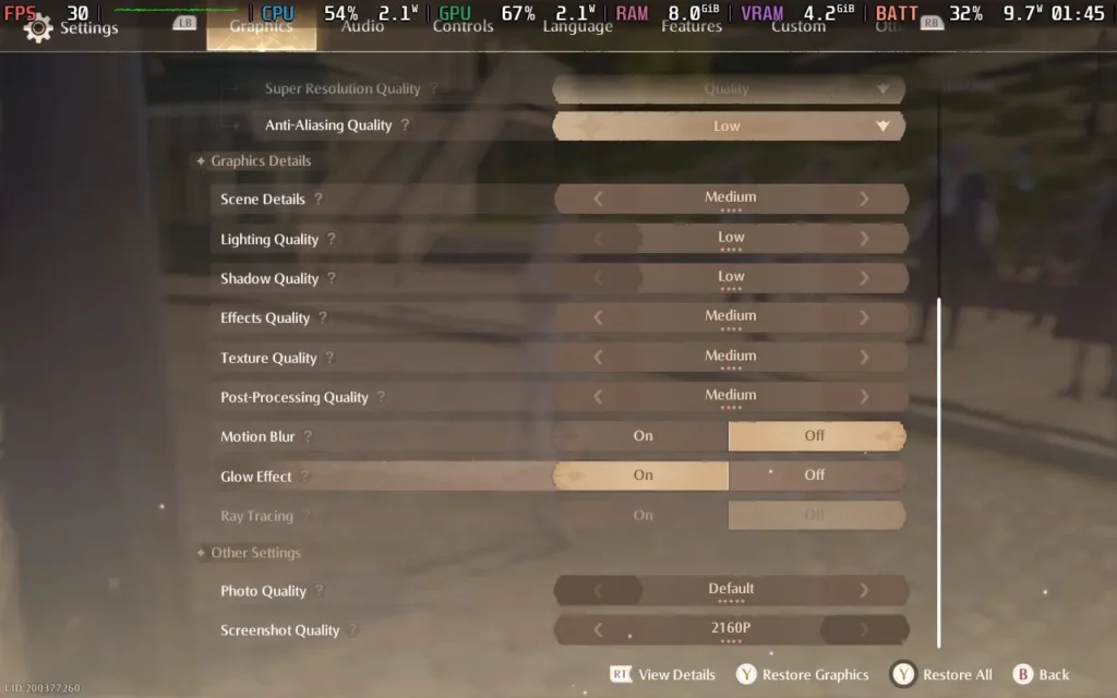 Infinity Nikki is Graced with a Steam Release, Here's How it Performs on the Deck 5 InfinityNikkiSettings2