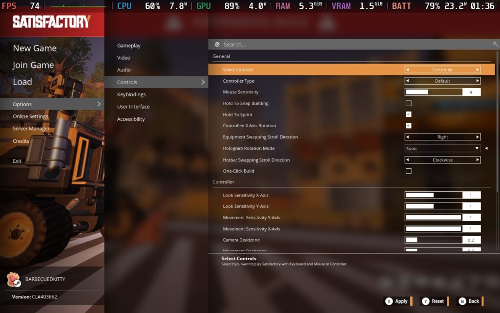How To Enable Controller Support For Satisfactory on Steam Deck 6 SatisfactoryControllerChange