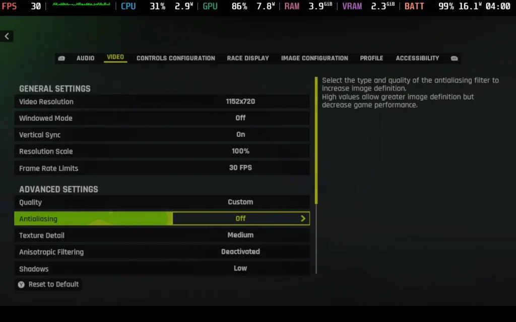 Monster Energy Supercross 25 5 Supercross25Settings1